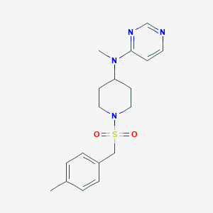 molecular formula C18H24N4O2S B2879957 N-methyl-N-{1-[(4-methylphenyl)methanesulfonyl]piperidin-4-yl}pyrimidin-4-amine CAS No. 2380144-63-6