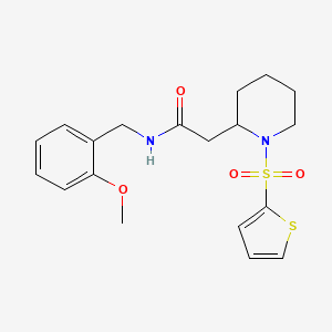 N-(2-methoxybenzyl)-2-(1-(thiophen-2-ylsulfonyl)piperidin-2-yl)acetamide