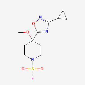 4-(3-Cyclopropyl-1,2,4-oxadiazol-5-yl)-4-methoxypiperidine-1-sulfonyl fluoride