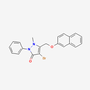 4-Bromo-2-methyl-3-(2-naphthyloxymethyl)-1-phenyl-3-pyrazolin-5-one