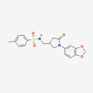 N-((1-(benzo[d][1,3]dioxol-5-yl)-5-oxopyrrolidin-3-yl)methyl)-4-methylbenzenesulfonamide