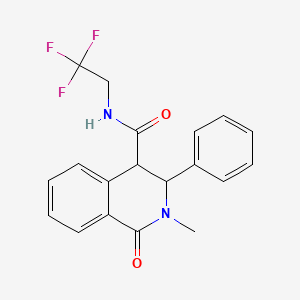 2-methyl-1-oxo-3-phenyl-N-(2,2,2-trifluoroethyl)-1,2,3,4-tetrahydroisoquinoline-4-carboxamide