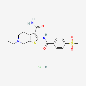 6-Ethyl-2-(4-(methylsulfonyl)benzamido)-4,5,6,7-tetrahydrothieno[2,3-c]pyridine-3-carboxamide hydrochloride