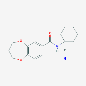 molecular formula C17H20N2O3 B2879974 N-(1-Cyanocyclohexyl)-3,4-dihydro-2H-1,5-benzodioxepine-7-carboxamide CAS No. 2134182-26-4