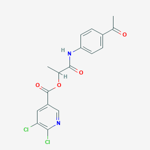 molecular formula C17H14Cl2N2O4 B2879976 [1-(4-Acetylanilino)-1-oxopropan-2-yl] 5,6-dichloropyridine-3-carboxylate CAS No. 474895-84-6