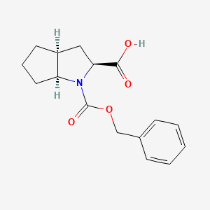 molecular formula C16H19NO4 B2879983 (2S,3As,6aS)-1-phenylmethoxycarbonyl-3,3a,4,5,6,6a-hexahydro-2H-cyclopenta[b]pyrrole-2-carboxylic acid CAS No. 124590-15-4