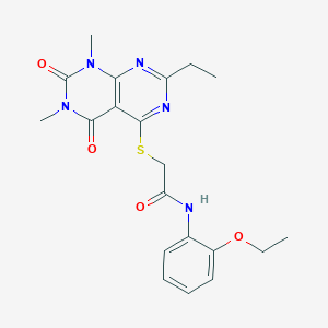 N-(2-ethoxyphenyl)-2-((2-ethyl-6,8-dimethyl-5,7-dioxo-5,6,7,8-tetrahydropyrimido[4,5-d]pyrimidin-4-yl)thio)acetamide