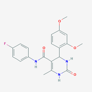 molecular formula C20H20FN3O4 B2879985 4-(2,4-二甲氧基苯基)-N-(4-氟苯基)-6-甲基-2-氧代-1,2,3,4-四氢嘧啶-5-甲酰胺 CAS No. 537679-04-2