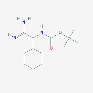 molecular formula C13H25N3O2 B2879987 tert-butyl N-[carbamimidoyl(cyclohexyl)methyl]carbamate CAS No. 1341344-97-5