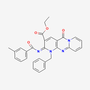 B2879999 (Z)-ethyl 1-benzyl-2-((3-methylbenzoyl)imino)-5-oxo-2,5-dihydro-1H-dipyrido[1,2-a:2',3'-d]pyrimidine-3-carboxylate CAS No. 534581-23-2