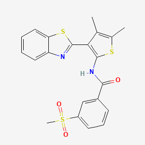 N-(3-(benzo[d]thiazol-2-yl)-4,5-dimethylthiophen-2-yl)-3-(methylsulfonyl)benzamide