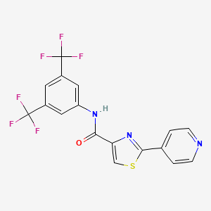 molecular formula C17H9F6N3OS B2880013 N-[3,5-bis(trifluoromethyl)phenyl]-2-(pyridin-4-yl)-1,3-thiazole-4-carboxamide CAS No. 338396-90-0