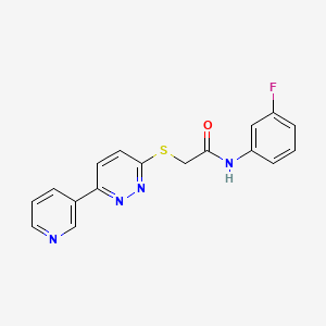 molecular formula C17H13FN4OS B2880018 N-(3-fluorophenyl)-2-{[6-(pyridin-3-yl)pyridazin-3-yl]sulfanyl}acetamide CAS No. 872987-55-8