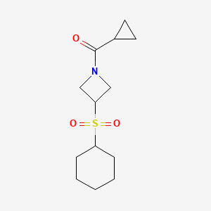 molecular formula C13H21NO3S B2880020 3-(cyclohexanesulfonyl)-1-cyclopropanecarbonylazetidine CAS No. 1788533-68-5