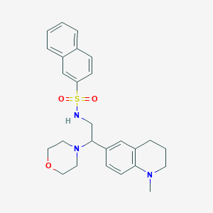 molecular formula C26H31N3O3S B2880021 N-(2-(1-methyl-1,2,3,4-tetrahydroquinolin-6-yl)-2-morpholinoethyl)naphthalene-2-sulfonamide CAS No. 946342-65-0