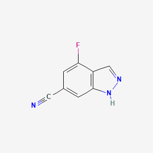 molecular formula C8H4FN3 B2880024 4-fluoro-1H-indazole-6-carbonitrile CAS No. 1082041-49-3