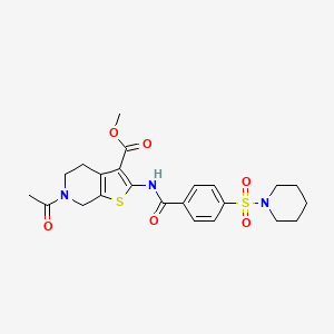 Methyl 6-acetyl-2-(4-(piperidin-1-ylsulfonyl)benzamido)-4,5,6,7-tetrahydrothieno[2,3-c]pyridine-3-carboxylate