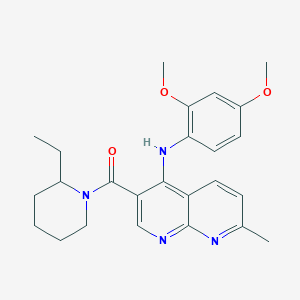 (4-((2,4-Dimethoxyphenyl)amino)-7-methyl-1,8-naphthyridin-3-yl)(2-ethylpiperidin-1-yl)methanone