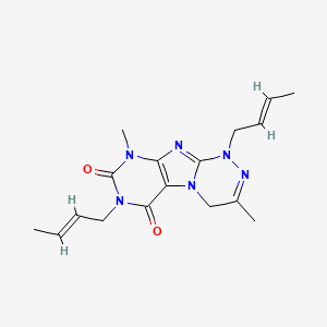1,7-di((E)-but-2-en-1-yl)-3,9-dimethyl-7,9-dihydro-[1,2,4]triazino[3,4-f]purine-6,8(1H,4H)-dione