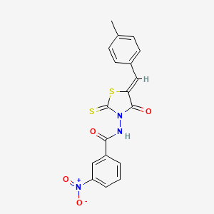 N-[(5Z)-5-[(4-methylphenyl)methylidene]-4-oxo-2-sulfanylidene-1,3-thiazolidin-3-yl]-3-nitrobenzamide