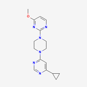 molecular formula C16H20N6O B2880062 2-[4-(6-Cyclopropylpyrimidin-4-yl)piperazin-1-yl]-4-methoxypyrimidine CAS No. 2380088-82-2