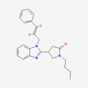 (E)-1-butyl-4-(1-cinnamyl-1H-benzo[d]imidazol-2-yl)pyrrolidin-2-one