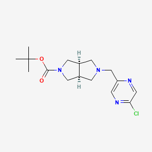 molecular formula C16H23ClN4O2 B2880069 Tert-butyl (3aS,6aR)-2-[(5-chloropyrazin-2-yl)methyl]-1,3,3a,4,6,6a-hexahydropyrrolo[3,4-c]pyrrole-5-carboxylate CAS No. 2377004-29-8