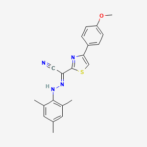(2E)-4-(4-methoxyphenyl)-N-(2,4,6-trimethylanilino)-1,3-thiazole-2-carboximidoyl cyanide