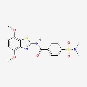 molecular formula C18H19N3O5S2 B2880073 N-(4,7-dimethoxy-1,3-benzothiazol-2-yl)-4-(dimethylsulfamoyl)benzamide CAS No. 862807-68-9