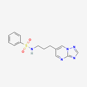 molecular formula C14H15N5O2S B2880076 N-(3-([1,2,4]三唑并[1,5-a]嘧啶-6-基)丙基)苯磺酰胺 CAS No. 1904057-71-1