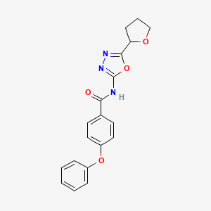 molecular formula C19H17N3O4 B2880077 N-[5-(oxolan-2-yl)-1,3,4-oxadiazol-2-yl]-4-phenoxybenzamide CAS No. 921812-60-4