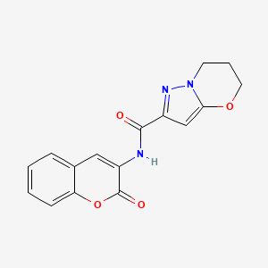 molecular formula C16H13N3O4 B2880079 N-(2-oxo-2H-chromen-3-yl)-5H,6H,7H-pyrazolo[3,2-b][1,3]oxazine-2-carboxamide CAS No. 1448135-85-0