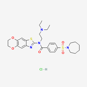4-(azepan-1-ylsulfonyl)-N-(2-(diethylamino)ethyl)-N-(6,7-dihydro-[1,4]dioxino[2',3':4,5]benzo[1,2-d]thiazol-2-yl)benzamide hydrochloride