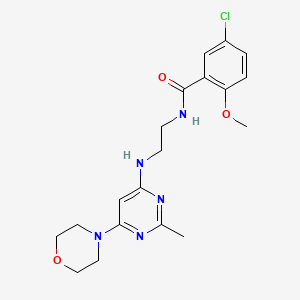 5-chloro-2-methoxy-N-(2-((2-methyl-6-morpholinopyrimidin-4-yl)amino)ethyl)benzamide