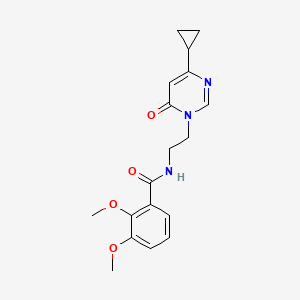 molecular formula C18H21N3O4 B2880084 N-(2-(4-cyclopropyl-6-oxopyrimidin-1(6H)-yl)ethyl)-2,3-dimethoxybenzamide CAS No. 2034356-09-5