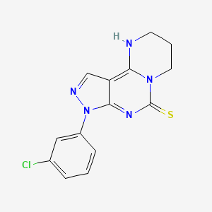 5-(3-Chlorophenyl)-4,5,7,9,13-pentaazatricyclo[7.4.0.0^{2,6}]trideca-1(13),2(6),3-triene-8-thione