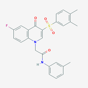 2-[3-(3,4-dimethylphenyl)sulfonyl-6-fluoro-4-oxoquinolin-1-yl]-N-(3-methylphenyl)acetamide