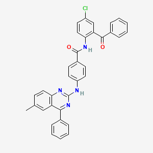 molecular formula C35H25ClN4O2 B2880131 N-(2-benzoyl-4-chlorophenyl)-4-[(6-methyl-4-phenylquinazolin-2-yl)amino]benzamide CAS No. 361166-21-4