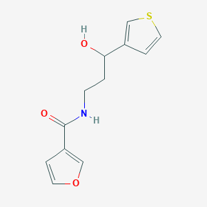 molecular formula C12H13NO3S B2880135 N-(3-hydroxy-3-(thiophen-3-yl)propyl)furan-3-carboxamide CAS No. 2034466-03-8