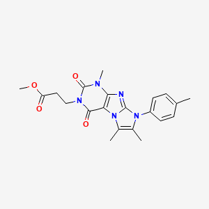 molecular formula C21H23N5O4 B2880140 methyl 3-[1,6,7-trimethyl-8-(4-methylphenyl)-2,4-dioxo-1H,2H,3H,4H,8H-imidazo[1,2-g]purin-3-yl]propanoate CAS No. 887456-29-3