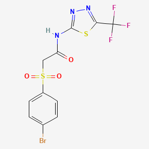 2-[(4-bromophenyl)sulfonyl]-N-[5-(trifluoromethyl)-1,3,4-thiadiazol-2-yl]acetamide