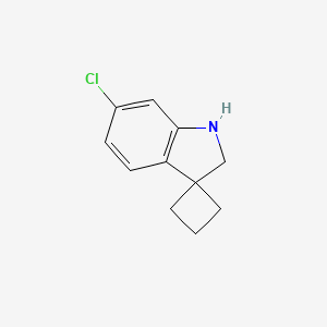 molecular formula C11H12ClN B2880149 6'-Chlorospiro[cyclobutane-1,3'-indoline] CAS No. 1403899-03-5