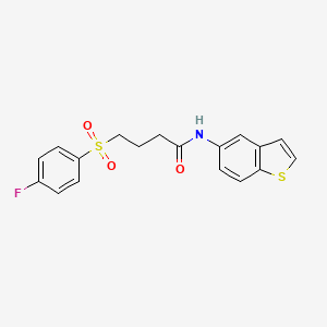 molecular formula C18H16FNO3S2 B2880161 N-(1-benzothiophen-5-yl)-4-(4-fluorobenzenesulfonyl)butanamide CAS No. 941950-80-7