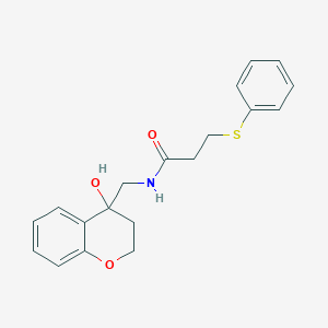 molecular formula C19H21NO3S B2880167 N-((4-hydroxychroman-4-yl)methyl)-3-(phenylthio)propanamide CAS No. 1396784-80-7