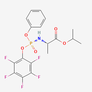 molecular formula C18H17F5NO5P B2880183 Isopropyl ((R)-(perfluorophenoxy)(phenoxy)phosphoryl)-L-alaninate 