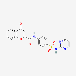 molecular formula C21H16N4O5S B2880208 N-{4-[(4-methylpyrimidin-2-yl)sulfamoyl]phenyl}-4-oxo-4H-chromene-2-carboxamide CAS No. 333747-23-2