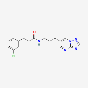 molecular formula C17H18ClN5O B2880211 N-(3-([1,2,4]triazolo[1,5-a]pyrimidin-6-yl)propyl)-3-(3-chlorophenyl)propanamide CAS No. 2034325-21-6