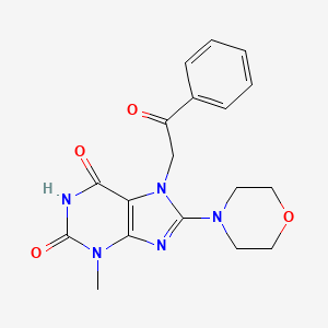 B2880235 3-methyl-8-morpholino-7-(2-oxo-2-phenylethyl)-1H-purine-2,6(3H,7H)-dione CAS No. 123496-38-8