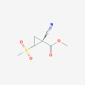 molecular formula C7H9NO4S B2880303 Methyl (1R,2R)-1-cyano-2-methylsulfonylcyclopropane-1-carboxylate CAS No. 2095396-11-3