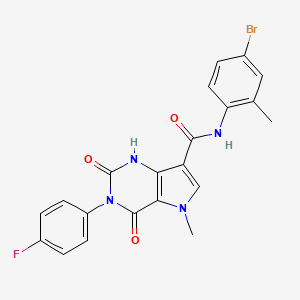 molecular formula C21H16BrFN4O3 B2880327 N-(4-bromo-2-methylphenyl)-3-(4-fluorophenyl)-5-methyl-2,4-dioxo-2,3,4,5-tetrahydro-1H-pyrrolo[3,2-d]pyrimidine-7-carboxamide CAS No. 923121-86-2